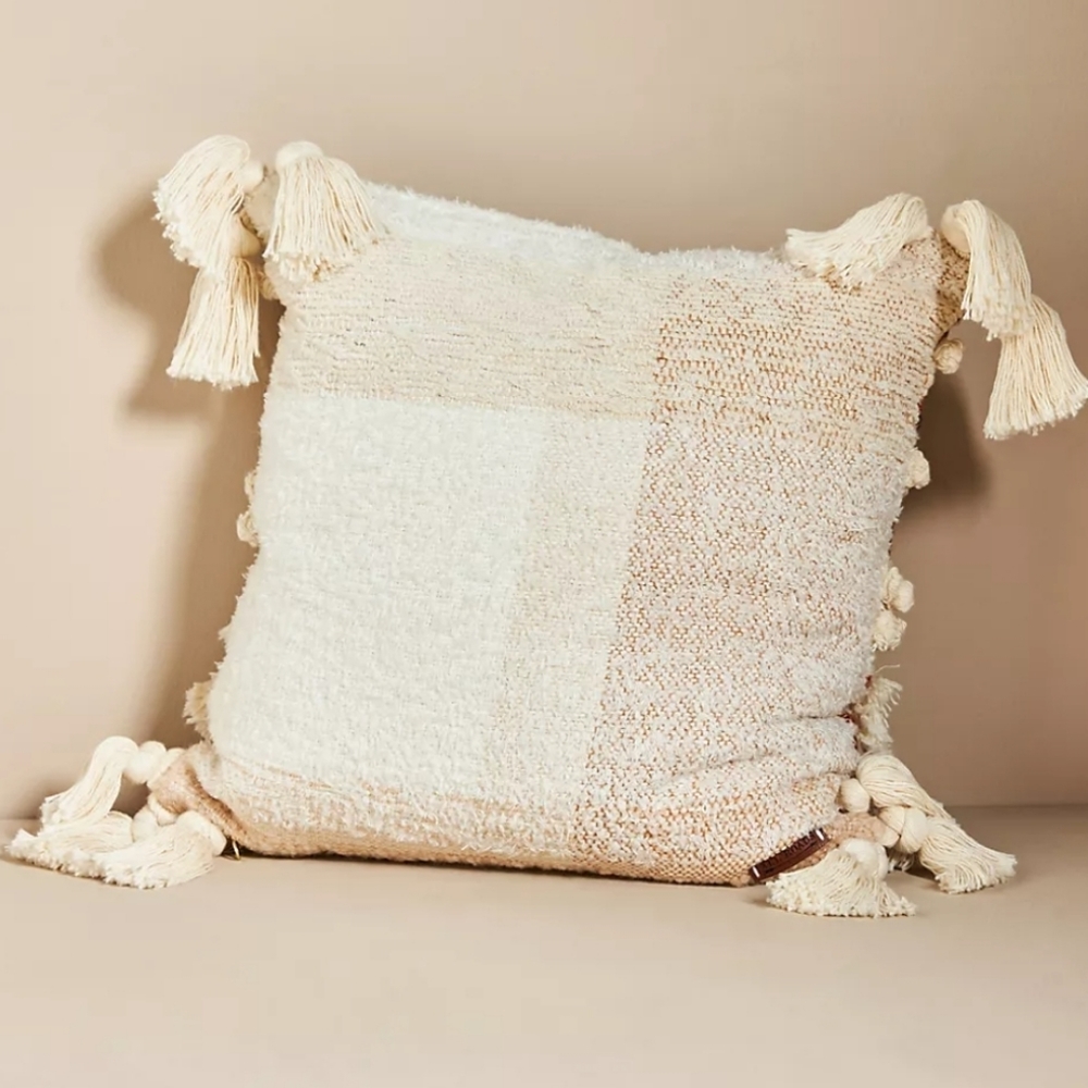 All Roads Textured Primrose Pillow - square - rust & cream - Picture 2 of 12